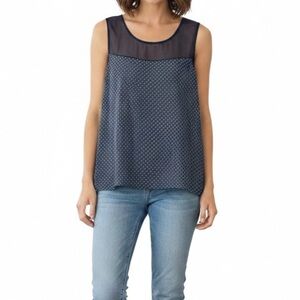 Gap Geometric Blue Sleeveless Top Blouse S 4 6 Business Casual Lightweight
